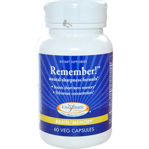 Enzymatic Therapy, Remember! Mental Sharpness Formula, Brain/Memory, 60 VCaps
