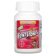 Load image into Gallery viewer, Flintstones Children&#39;s Multivitamin with Iron Fruit Flavors 60 Chewable Tablets