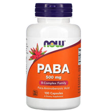 Load image into Gallery viewer, Now Foods PABA 500mg 100 Capsules