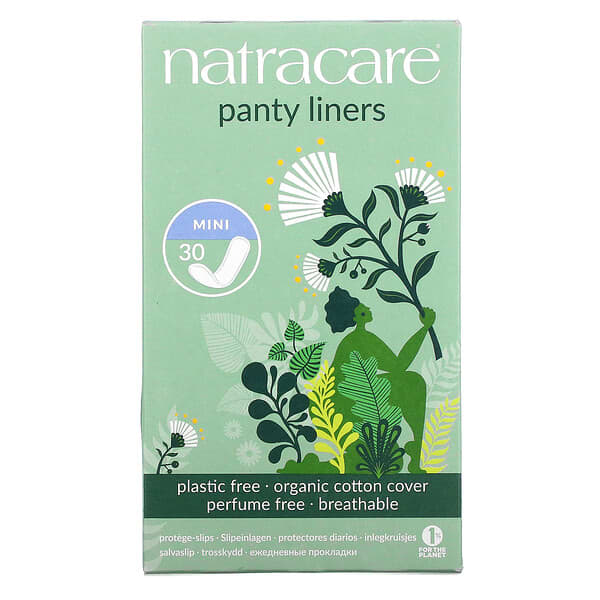 Natracare, Panty Liners, Organic Cotton Cover, Mini, 30 Liners