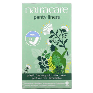 Natracare, Panty Liners, Organic Cotton Cover, Mini, 30 Liners