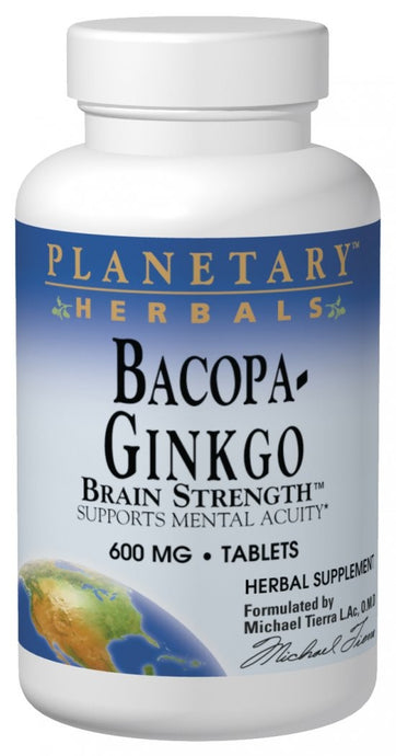 Planetary Herbals, Bacopa-Ginkgo, 600 mg, 60 Tablets