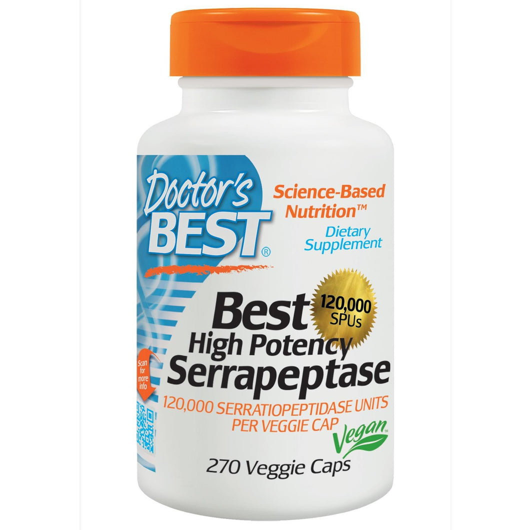 Doctor's Best, Best High Potency Serrapeptase 120,000 SPU's, 270 VCaps