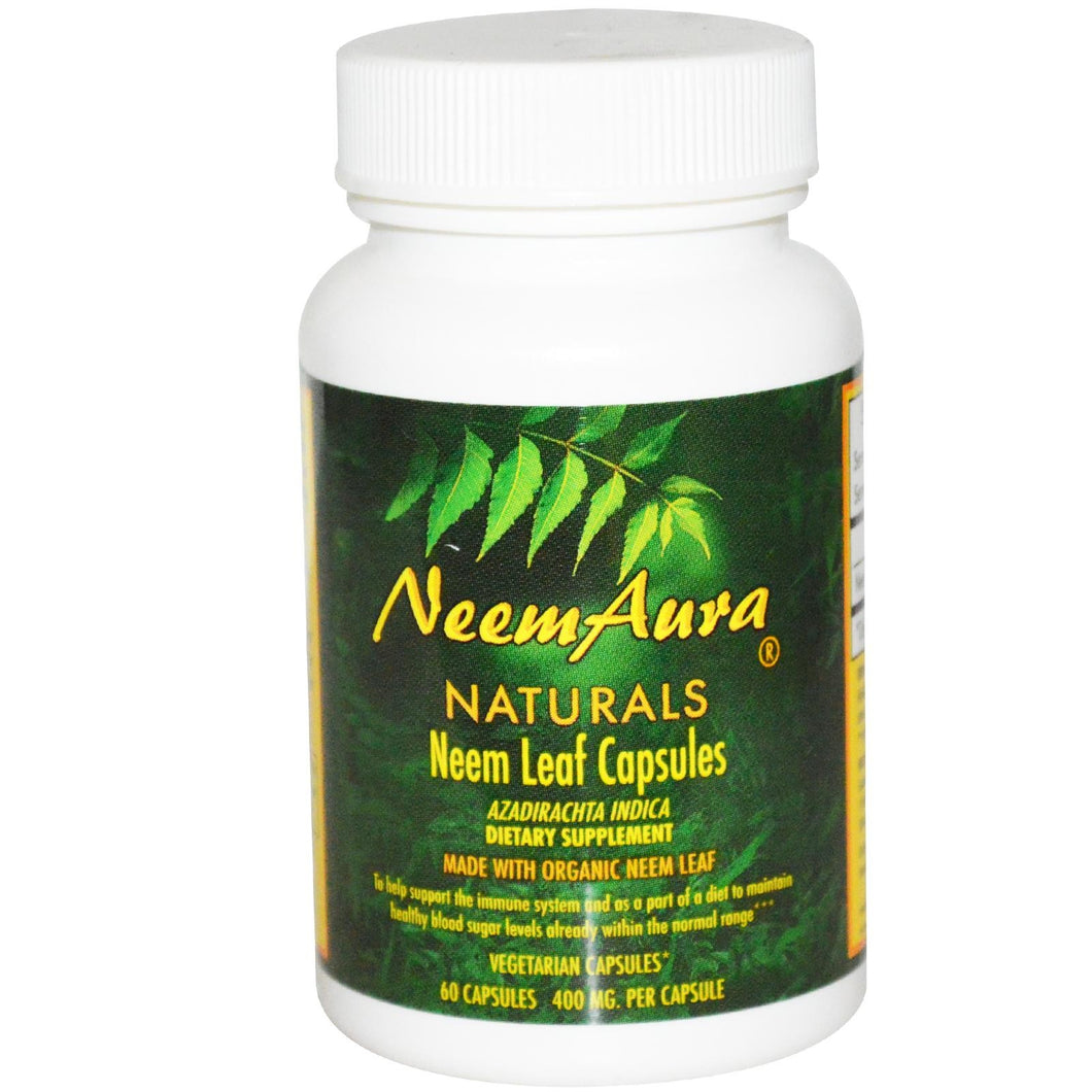 Neemaura Naturals Inc., Organic, Neem Leaf, 400 mg, 60 Capsules