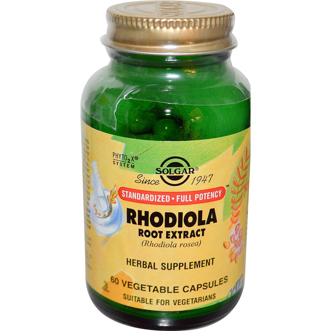 Solgar, Rhodiola Root Extract, 60 Veggie Capsules - Herbal Supplement