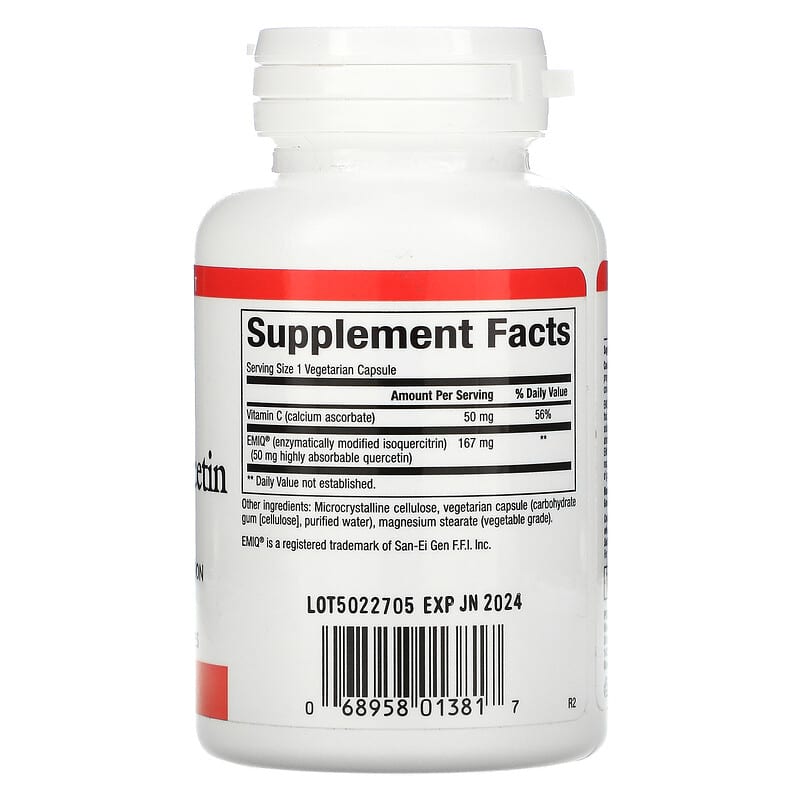 Natural Factors Biaoctive Quercetin EMIQ 50mg 60 Vegetarian Capsule