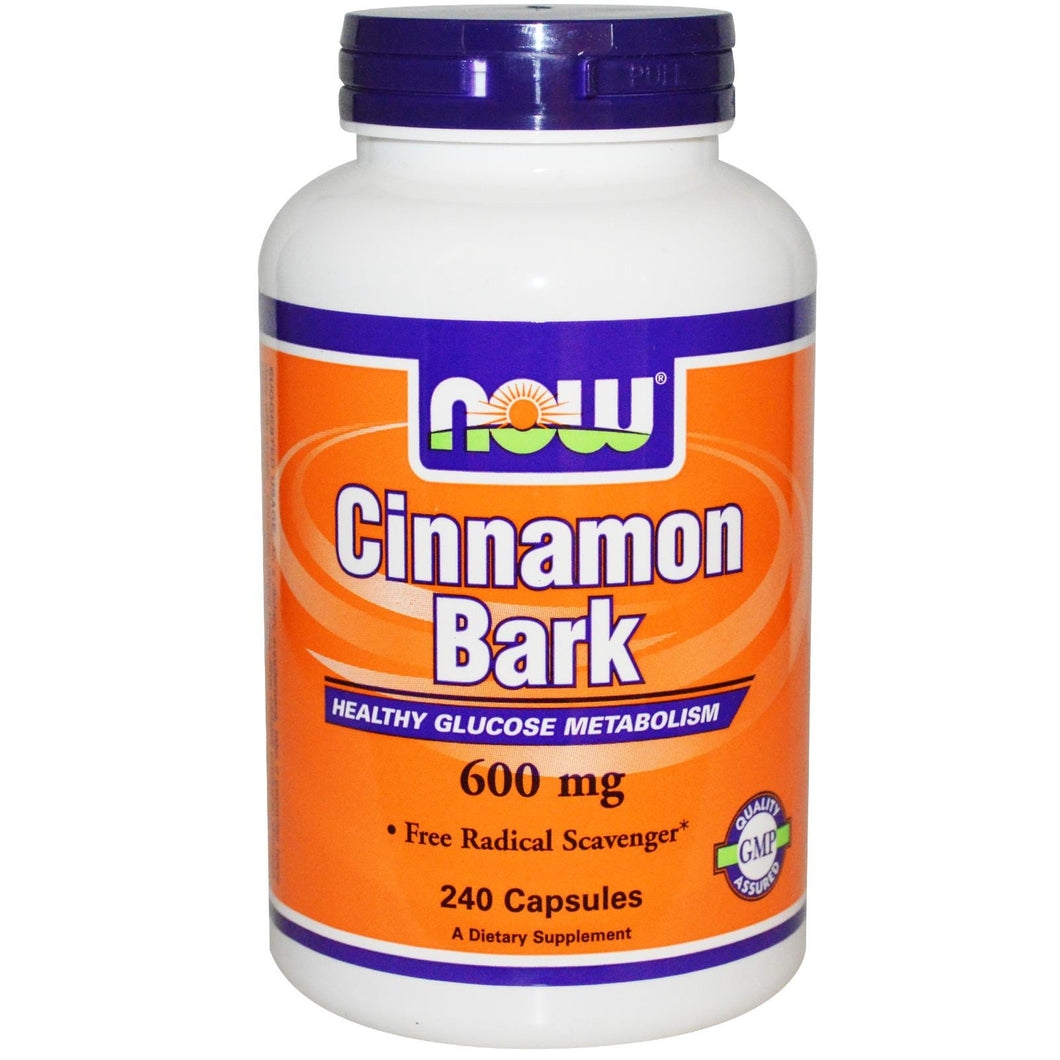 Now Foods, Cinnamon Bark, 600 mg, 240 Capsules - Dietary Supplement