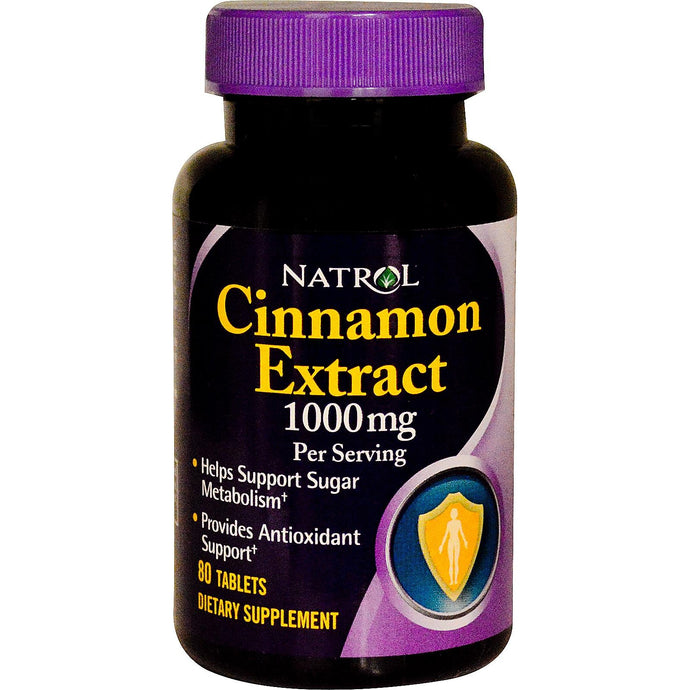 Natrol, Cinnamon Extract, 1000 mg, 80 Tablets - Dietary Supplement