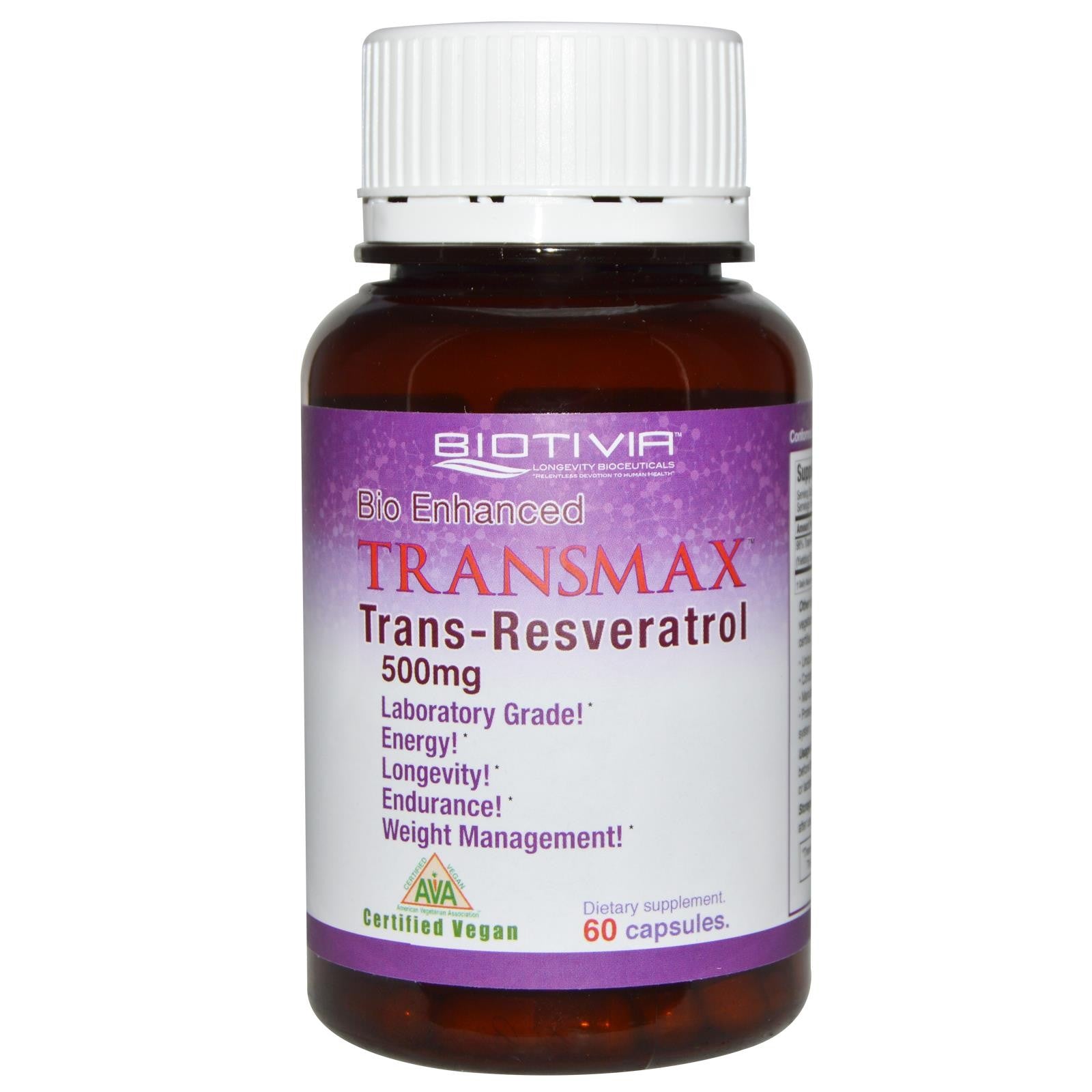 Biotivia, Transmax, 500 mg, 60 Capsules