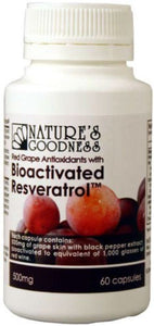Nature's Goodness Bioactivated Resveratrol 100 mg 60 Capsules