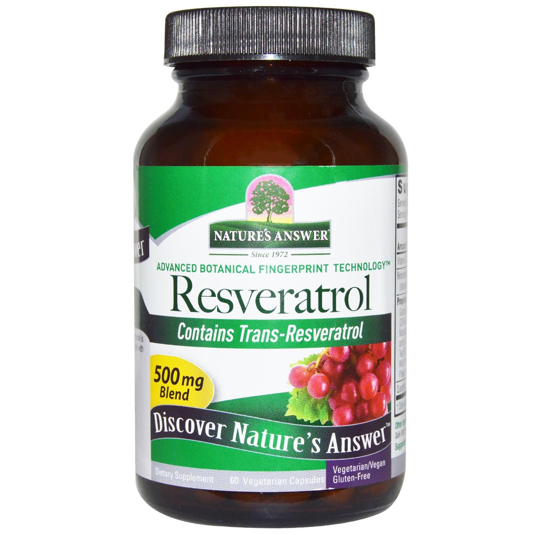 Nature's Answer Resveratrol 500 mg 60 Veggie Capsules