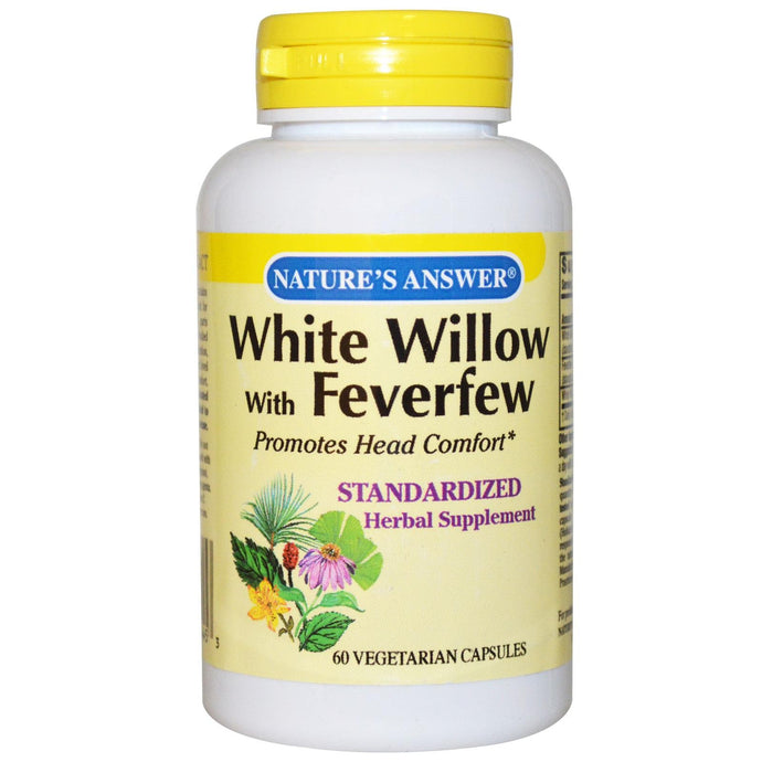 Nature's Answer White Willow with Feverfew 60 Veggie Capsules