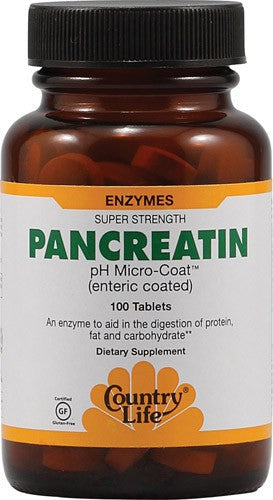 Country Life Pancreatin Gluten Free 100 Tablets - Dietary supplement