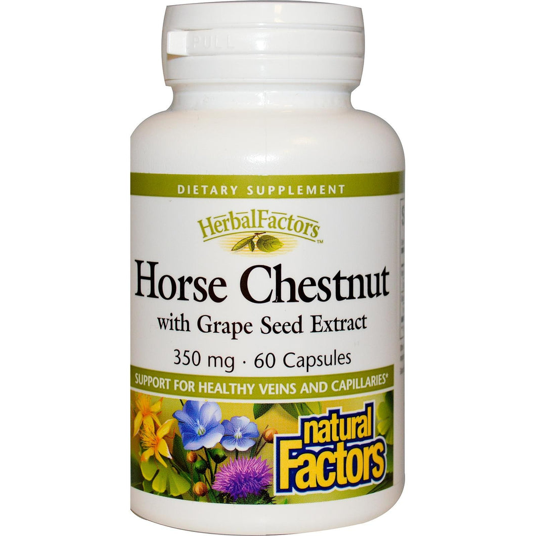 Natural Factors Horse Chestnut Seed with Grape Seed Extract 350 mg 60 Capsules