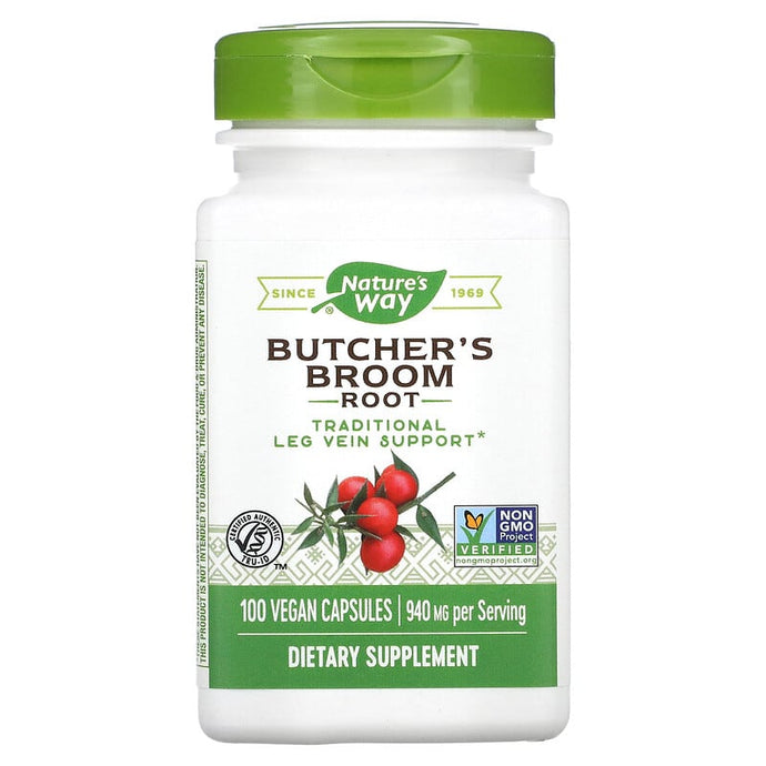 Nature's Way Butcher's Broom Root 470 mg 100 Capsules