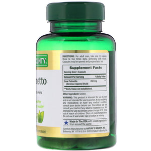 Nature's Bounty Saw Palmetto 450mg 100 Capsules