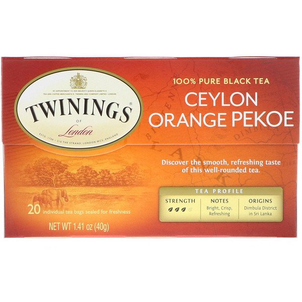 Twinings Ceylon Orange Pekoe Tea 20 Tea Bags 1.41 oz (40g)