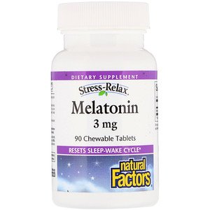 Natural Factors Stress-Relax Melatonin 3mg 90 Chewable Tablets
