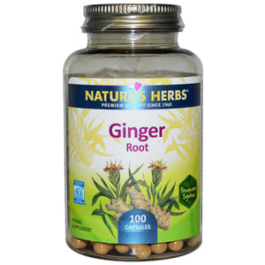 Nature's Herbs Ginger Root 100 Capsules - Herbal Supplement