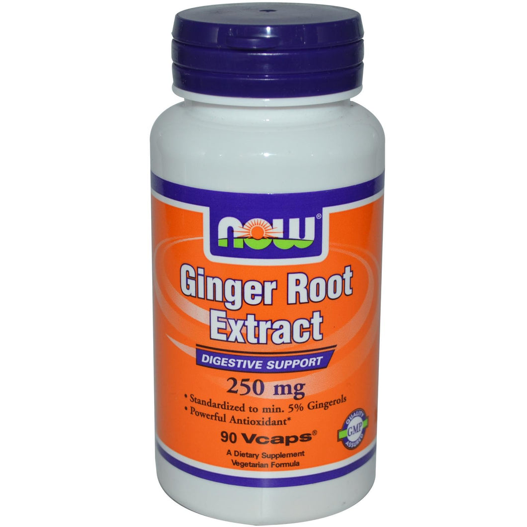 Now Foods Ginger Root Extract 250 mg 90 Veggie Capsules