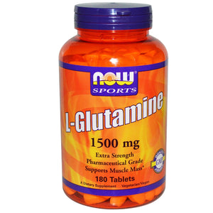 Now Foods Sports L-Glutamine 1500 mg 180 Tablets - Dietary Supplement