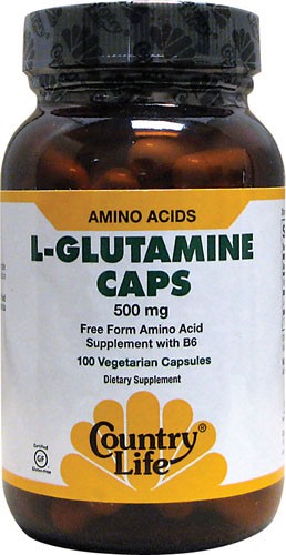 Country Life Gluten Free L-Glutamine Caps 100 Veggie Capsules