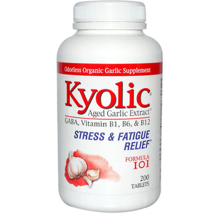 Wakunaga-Kyolic Aged Garlic Extract Stress & Fatigue Relief Formula 101 200 Tablets