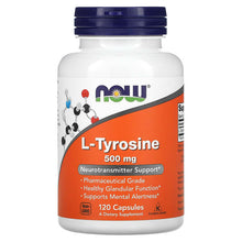 Load image into Gallery viewer, Now Food L-Tyrosine 500mg 120 Capsules - Dietary Supplement