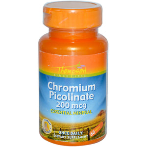 Thompson Chromium Picolinate 200 mcg 60 Tablets - Dietary Supplement
