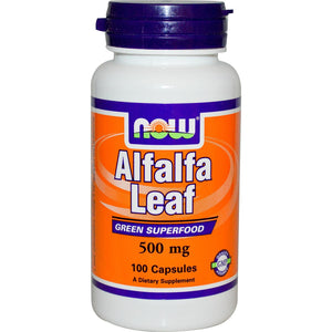 Now Foods Alfalfa Leaf 500mg 100 Capsules - Dietary Supplement
