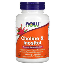 Load image into Gallery viewer, Now Foods Choline &amp; Inositol 500mg 100 Capsules