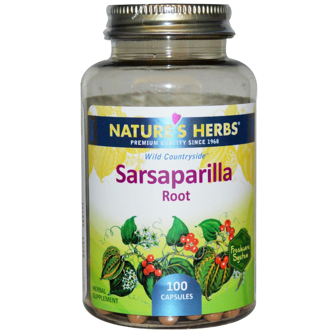 Nature's Herbs Sarsaparilla 100 Capsules - Herbal Supplement