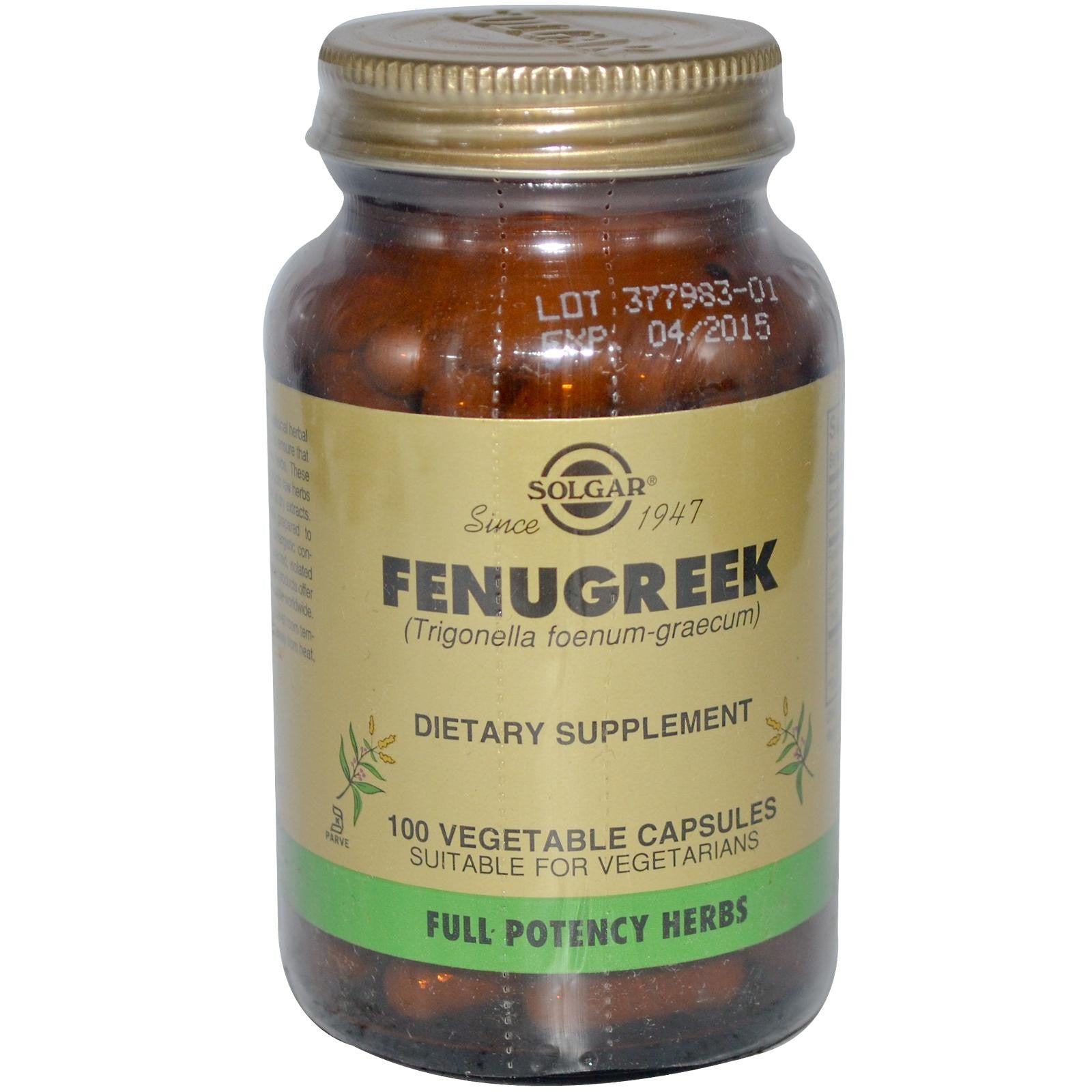 Solgar Fenugreek 100 Veggie Capsules - Dietary Supplement