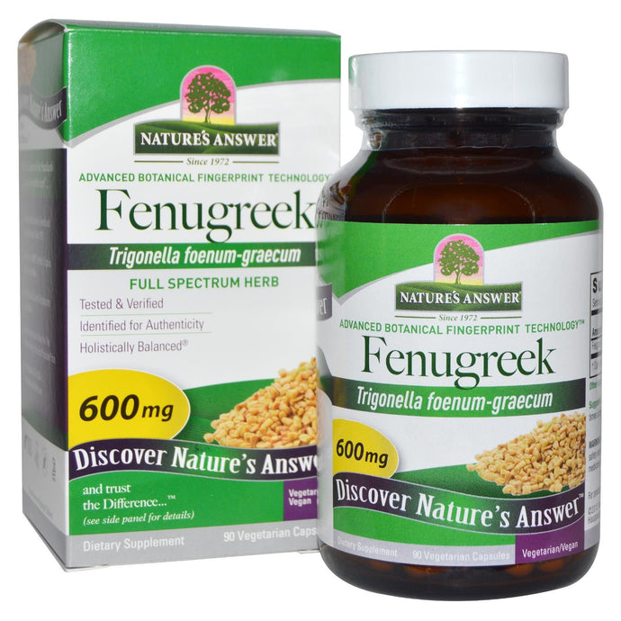 Nature's Answer Fenugreek 600 mg 90 Veggie Capsules