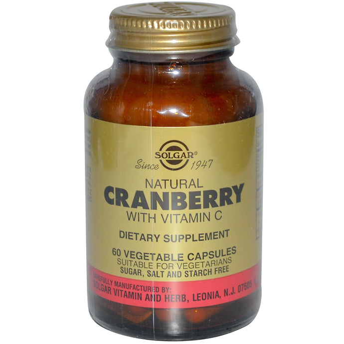 Solgar Natural Cranberry with Vitamin C 60 Veggie Capsules