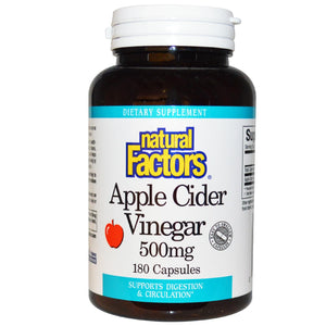 Natural Factors Apple Cider Vinegar 500 mg 180 Capsules