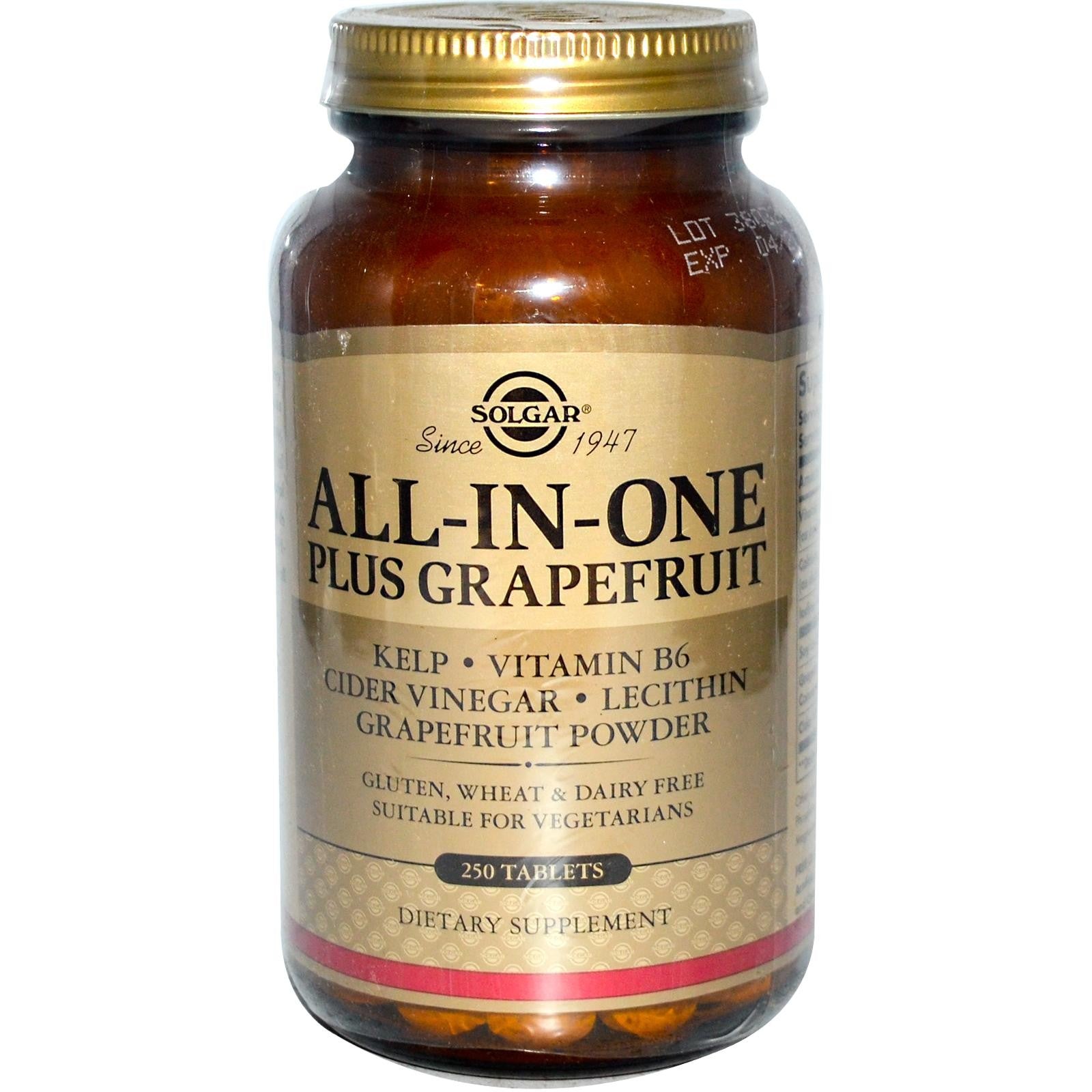 Solgar All-In-One Plus Grapefruit 250 Tablets - Dietary Supplement