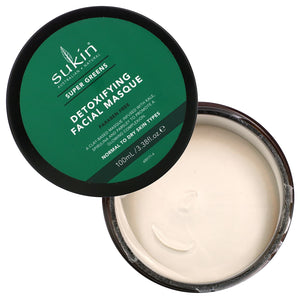 Sukin, Super Greens, Detoxifying Facial Masque, 3.38 fl oz (100 ml)