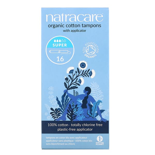 Natracare, Organic Cotton Tampons With Applicator, Super, 16 Tampons