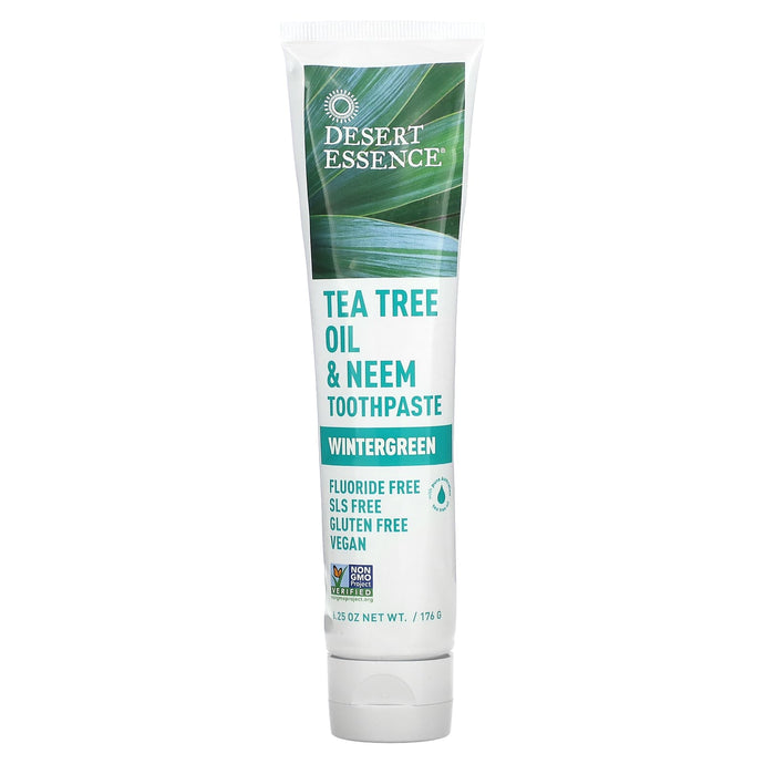 Desert Essence, Tea Tree Oil & Neem Toothpaste, Wintergreen, 6.25 oz (176 g)