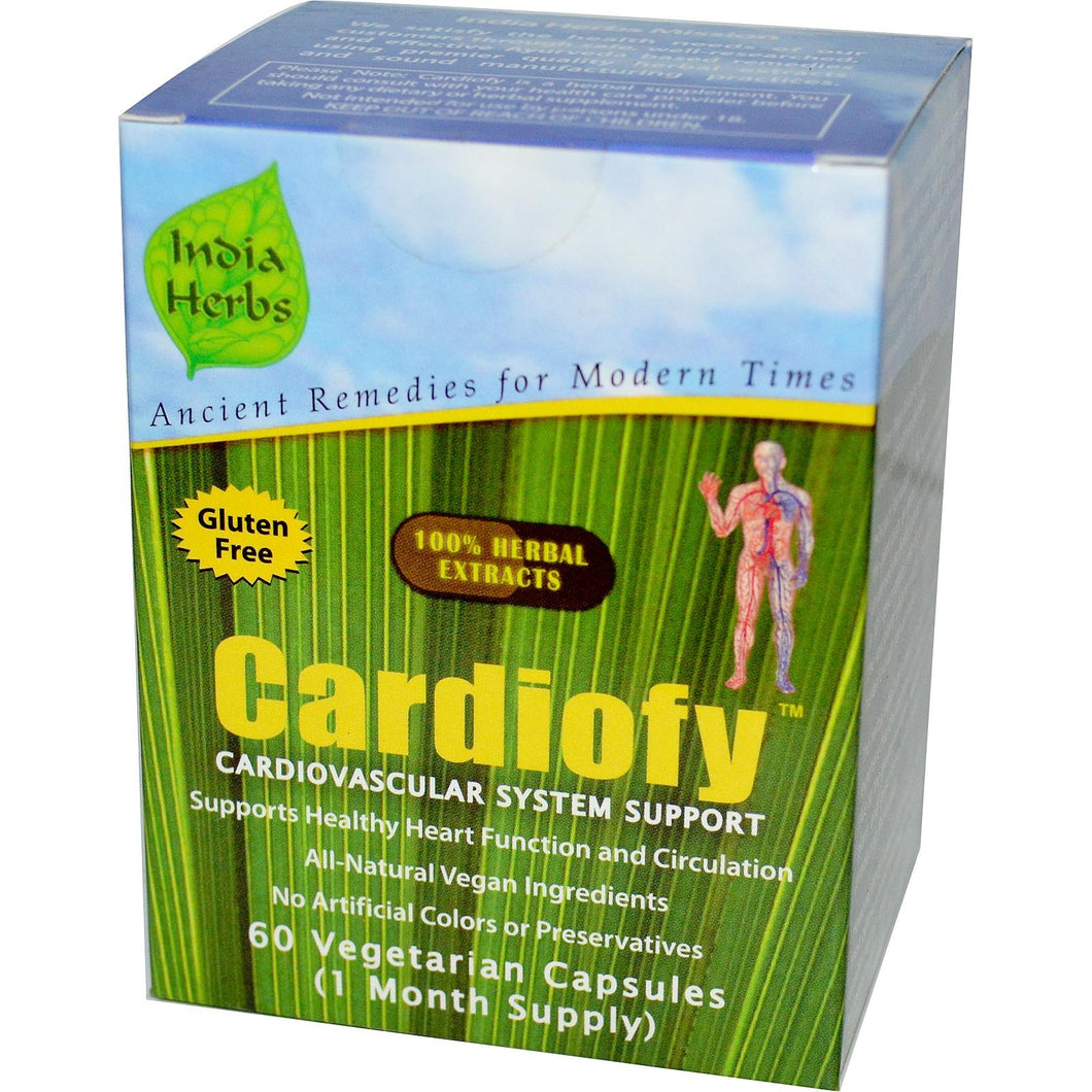 India Herbs Cardiofy Cardiovascular System Support 60 Veggie Capsules