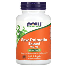 Load image into Gallery viewer, NOW Foods, Saw Palmetto Extract, 160 mg, 240 Softge