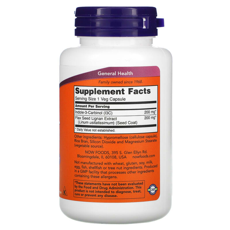 Now Foods Indole-3-Carbinol 200mg 60 Veggie Capsules