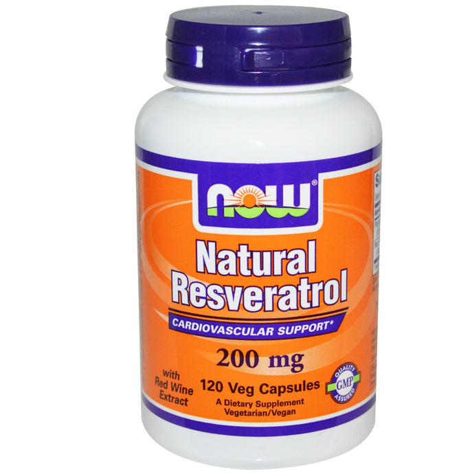 Now Foods Natural Resveratrol 200 mg 120 Veggie Capsules