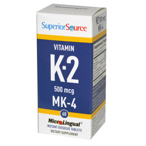 Superior Source Vitamin K2 500 mcg 60 MicroLingual Tablets
