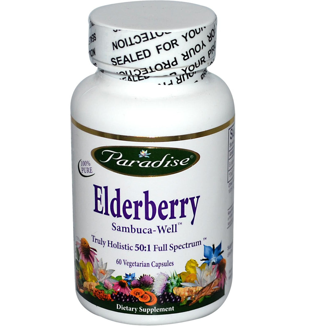 Paradise Herbs Elderberry 60 Veggie Capsules - Dietary Supplement