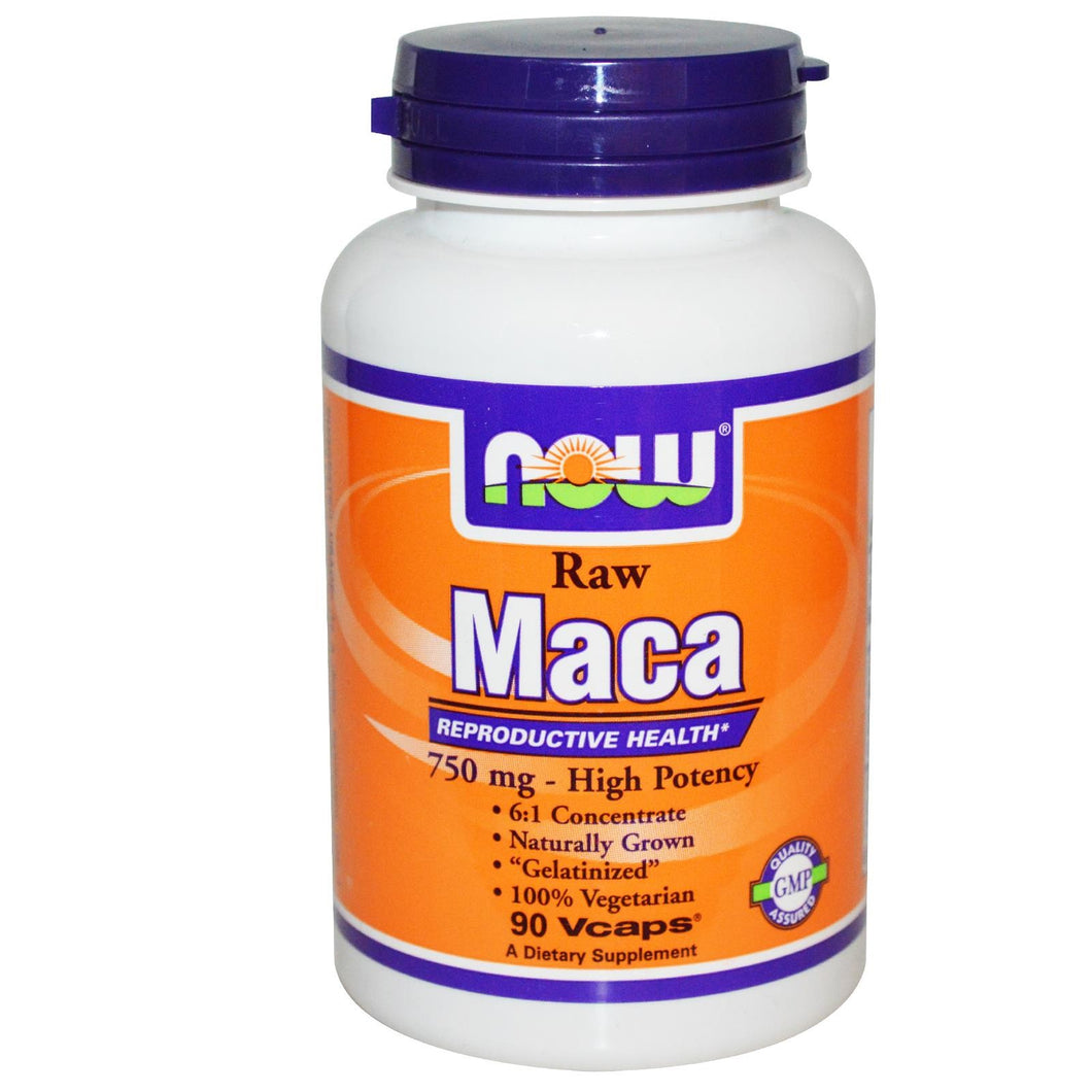 Now Foods Maca Raw 750 mg 90 Veggie Capsules - Dietary Supplement