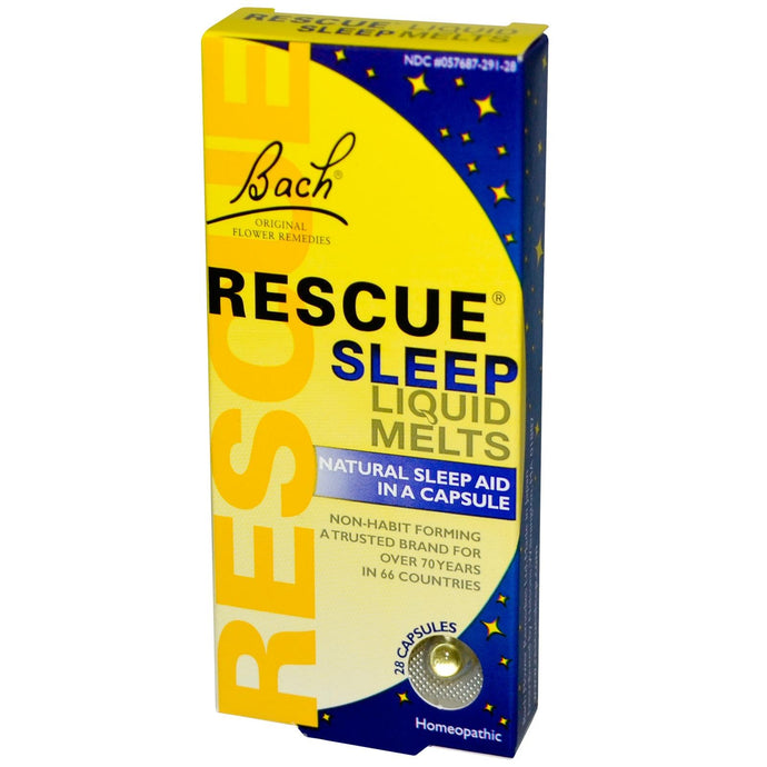 Bach Original Flower Essences Rescue Sleep Liquid Melts 28 Capsules