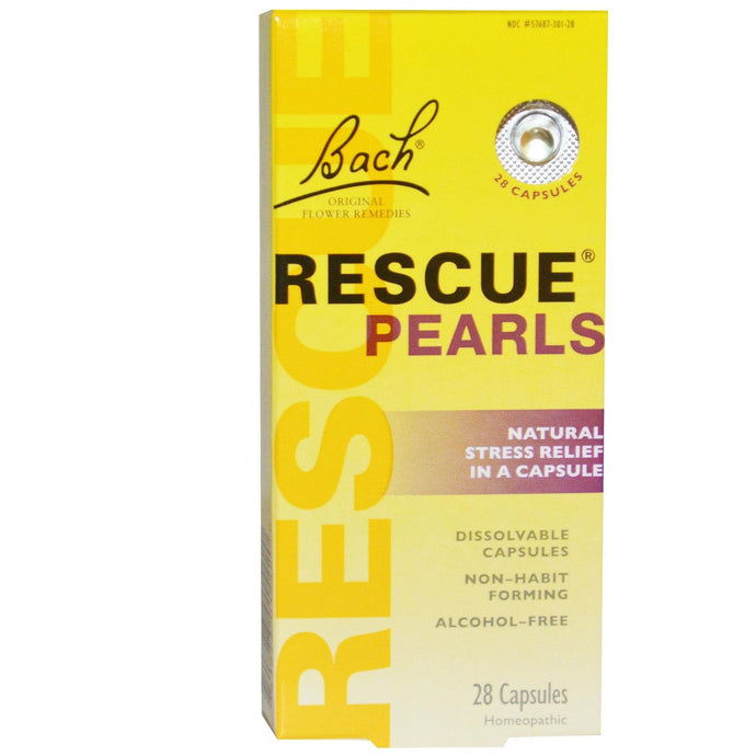 Bach Original Flower Essences Rescue Pearls Natural Stress Relief in a Capsule 28 Capsules