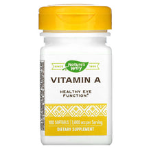Load image into Gallery viewer, Nature&#39;s Way, Vitamin A, 3,000 mcg, 100 Softgels